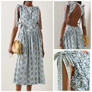 Agua by Agua Bendita Guaguancó Large Midi Dress Chan Chan Celeste in Blue